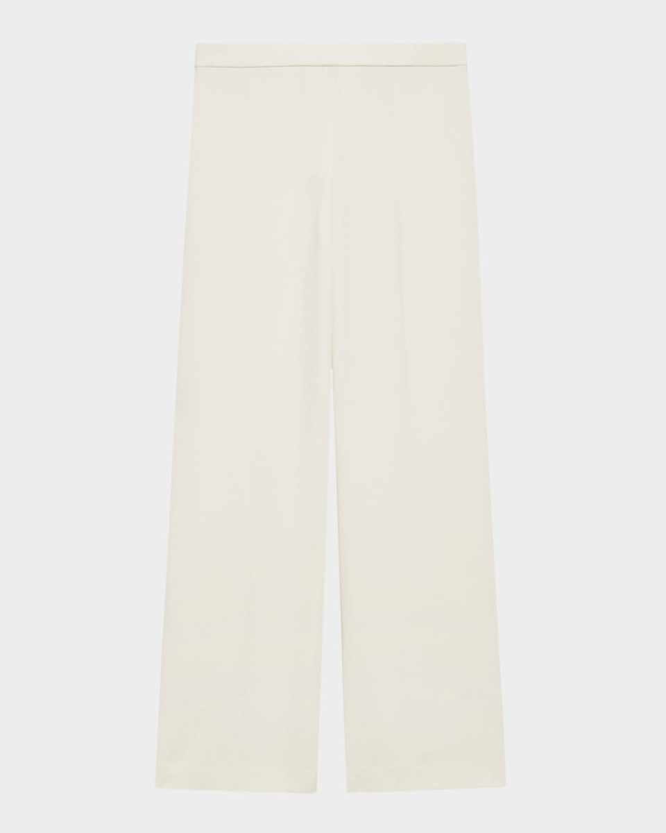 Wide-Leg Crepe Pull-On Pants